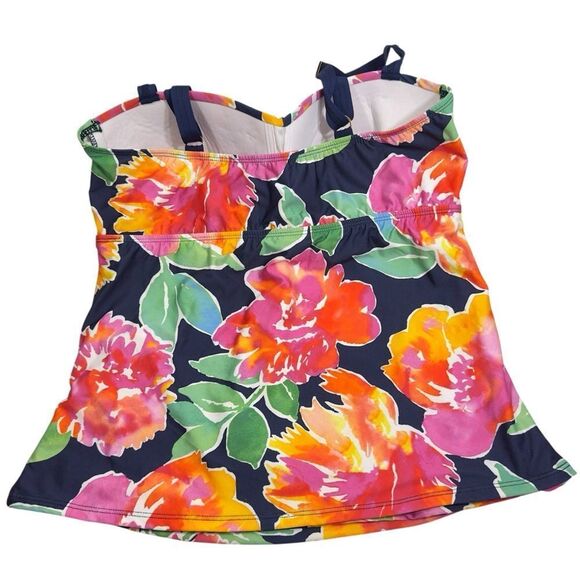 ALEX MARIE FLORAL WIRELESS TANKINI‎ TOP 16 PLUS SIZE - Picture 3 of 7